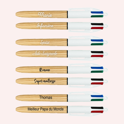 Stylo BIC 4 couleurs Wood