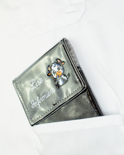 Black glitter magnetic pouch