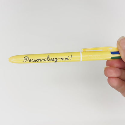 Stylo BIC 4 couleurs Pastel Jaune
