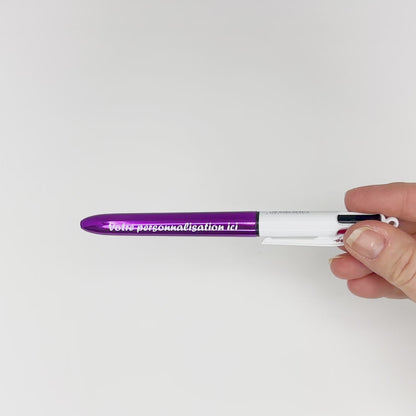 Stylo BIC 4 couleurs Shine Violet