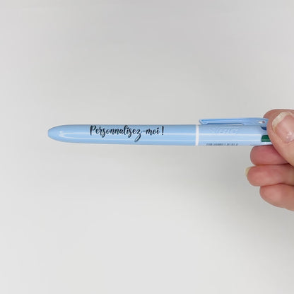Stylo BIC 4 couleurs Pastel Bleu