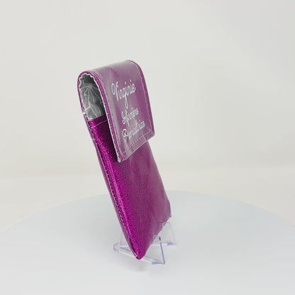 Fuchsia glitter magnetic pouch