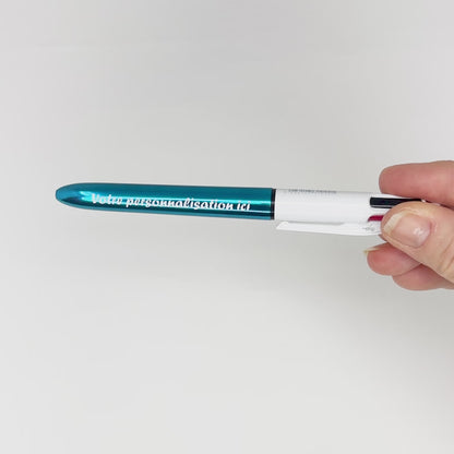 Stylo BIC 4 couleurs Shine Bleu